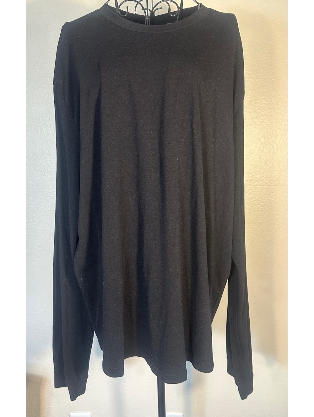 Black Stylus Long Sleeve Crew Tee